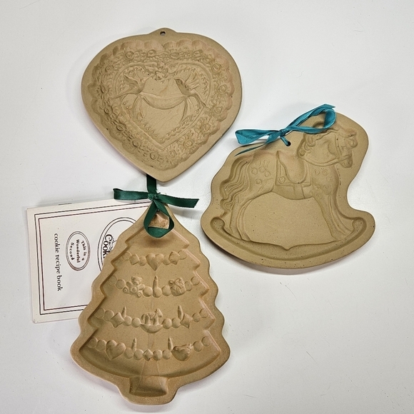 NEW VINTAGE Brown Bag Cookie Art Mold Holiday Set Hill Design Rocking Christmas - Picture 1 of 5